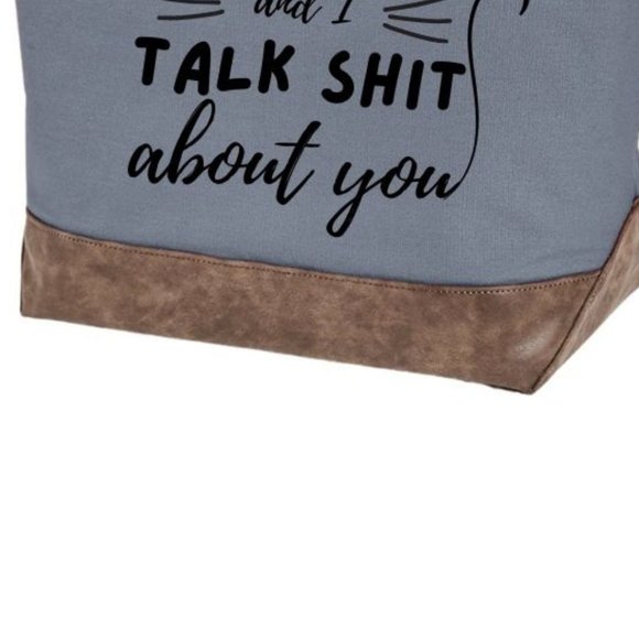 My cat and I quality canvas tote bag by Authentic pigment - Picture 3 of 5